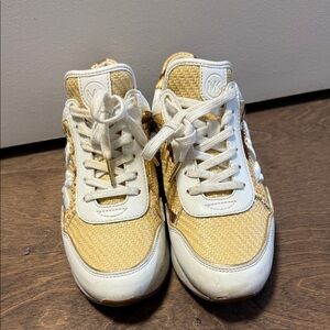 Michael Kors Gold and White Sneakers